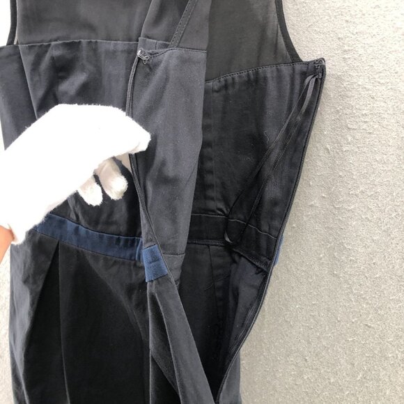 Mango Sleeveless Mini Dress Size 6 Black Navy Pleated A-Line Mesh Chest Formal - Picture 6 of 11